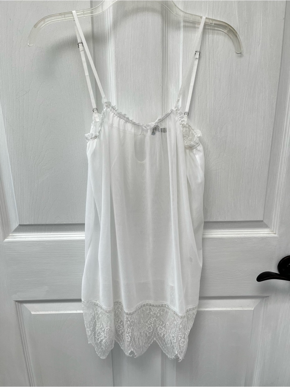 Joe's White Lace Trim Sheer Cami Top Large Whimsigoth Y2K Coquette Romantic Chic